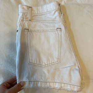 White high waisted jean shorts